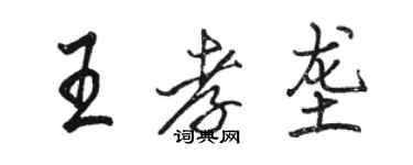 駱恆光王孝壟行書個性簽名怎么寫