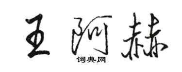 駱恆光王阿赫行書個性簽名怎么寫