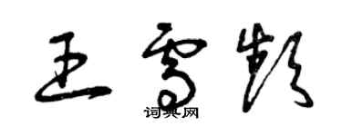 曾慶福王雪頻草書個性簽名怎么寫