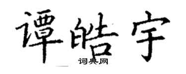 丁謙譚皓宇楷書個性簽名怎么寫