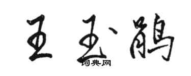 駱恆光王玉鵑行書個性簽名怎么寫