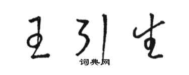 駱恆光王引生草書個性簽名怎么寫