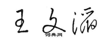 駱恆光王文滔草書個性簽名怎么寫