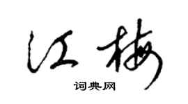 梁錦英江梅草書個性簽名怎么寫