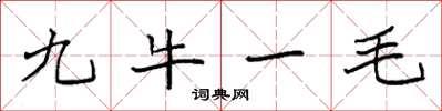 袁強九牛一毛楷書怎么寫