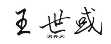 駱恆光王世或行書個性簽名怎么寫