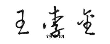 駱恆光王李金草書個性簽名怎么寫