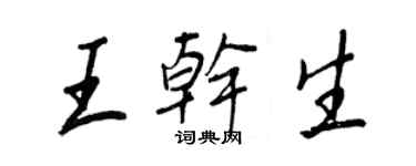 王正良王乾生行書個性簽名怎么寫