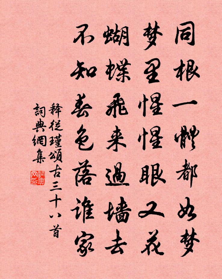 釋從瑾頌古三十八首書法作品欣賞