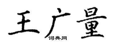 丁謙王廣量楷書個性簽名怎么寫