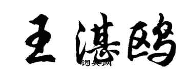 胡問遂王湛鷗行書個性簽名怎么寫