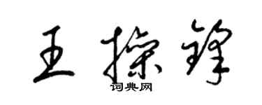 梁錦英王操鋒草書個性簽名怎么寫