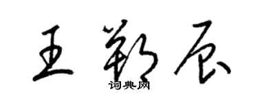 梁錦英王朔辰草書個性簽名怎么寫