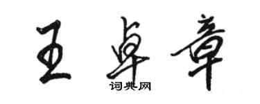 駱恆光王卓章行書個性簽名怎么寫