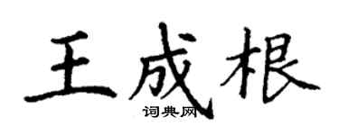 丁謙王成根楷書個性簽名怎么寫