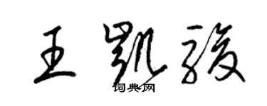 梁錦英王凱駿草書個性簽名怎么寫