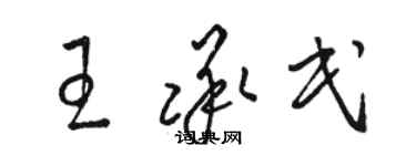 駱恆光王承民草書個性簽名怎么寫