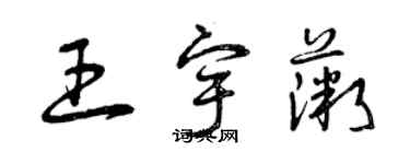 曾慶福王宇薇草書個性簽名怎么寫