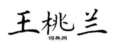 丁謙王桃蘭楷書個性簽名怎么寫