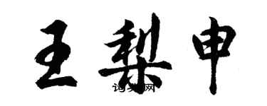 胡問遂王梨申行書個性簽名怎么寫