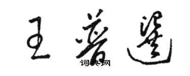 駱恆光王普選草書個性簽名怎么寫