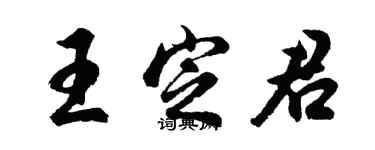 胡問遂王定君行書個性簽名怎么寫