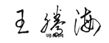 駱恆光王騰海草書個性簽名怎么寫