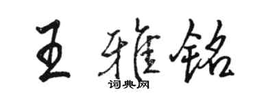 駱恆光王雅銘行書個性簽名怎么寫