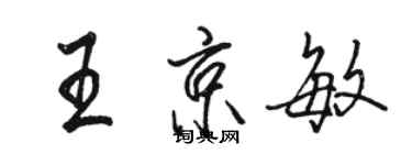 駱恆光王京敏行書個性簽名怎么寫
