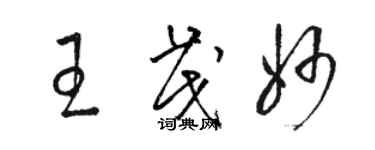 駱恆光王茂妙草書個性簽名怎么寫