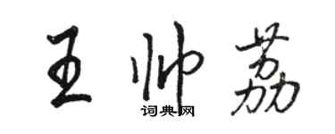 駱恆光王帥荔行書個性簽名怎么寫