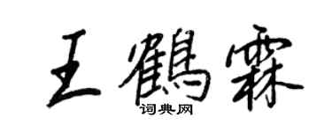 王正良王鶴霖行書個性簽名怎么寫