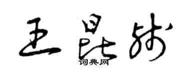 曾慶福王昆殘草書個性簽名怎么寫