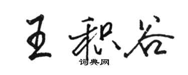 駱恆光王積穀行書個性簽名怎么寫