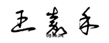 曾慶福王嘉禾草書個性簽名怎么寫