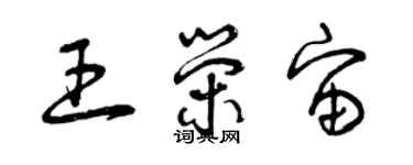 曾慶福王榮宙草書個性簽名怎么寫