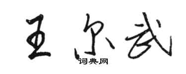 駱恆光王爾武行書個性簽名怎么寫
