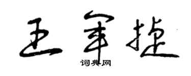 曾慶福王軍捷草書個性簽名怎么寫