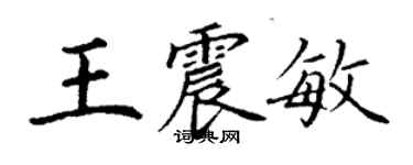 丁謙王震敏楷書個性簽名怎么寫