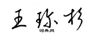 梁錦英王珍杉草書個性簽名怎么寫