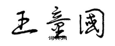 曾慶福王童國草書個性簽名怎么寫