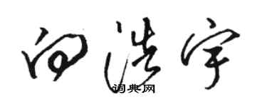 駱恆光向浩宇草書個性簽名怎么寫