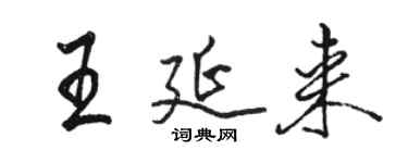 駱恆光王延來行書個性簽名怎么寫