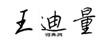 王正良王迪量行書個性簽名怎么寫