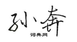 駱恆光孫奔行書個性簽名怎么寫