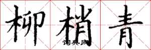 丁謙柳梢青楷書怎么寫