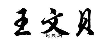 胡問遂王文貝行書個性簽名怎么寫