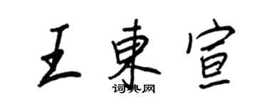 王正良王東宣行書個性簽名怎么寫