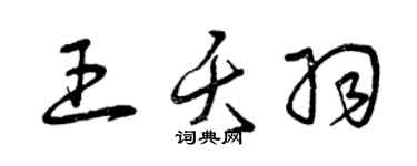 曾慶福王夭羽草書個性簽名怎么寫
