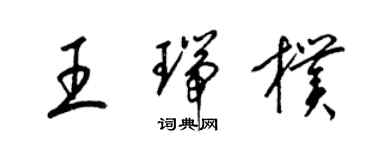 梁錦英王瑞朴草書個性簽名怎么寫